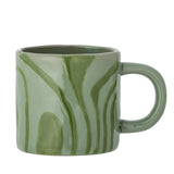 Bloomingville Ninka Tasse, aus Steingut, in Grün, 250 ml, moderner Retro-Look