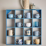 Bloomingville Harriet Becher 3er Set aus Steingut in Blau, Punktmuster mit reaktiver Glasur