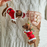Bloomingville Monty Baumschmuck, Bunt, Hunde Weihnachtsanhänger 2er Set