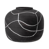 Bloomingville Vase Niza 20 x 16,5 cm Schwarz Terrakotta Blumenvase Dekovase dänisches Design