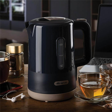 Ariete Breakfast Wasserkocher, Dunkelgrau, 1,7L, Wasserstandsanzeige, 2200W, Klassisches Design