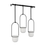 Umbra Triflora Vase Hängeblumentopf Wandvase Blumenampel für Wand und Decke 3er-Set Weiß/Schwarz
