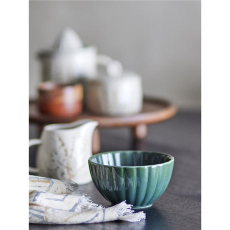 Bloomingville Latina Schale, Dunkelgrün, Steingut, 400 ml, dänisches Design