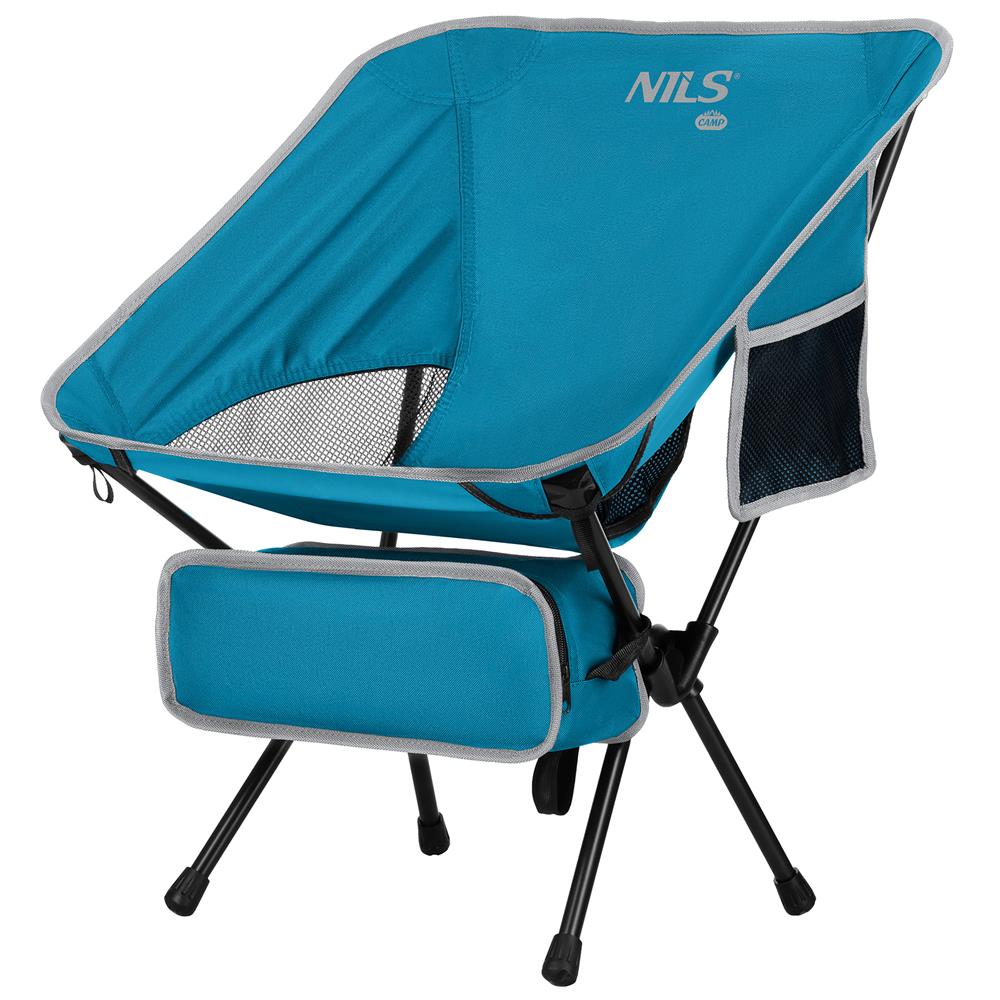 NILS CAMP ultraleichter Faltstuhl in Blau - kompakter Campingstuhl für Trekking, Angeln & Outdoor
