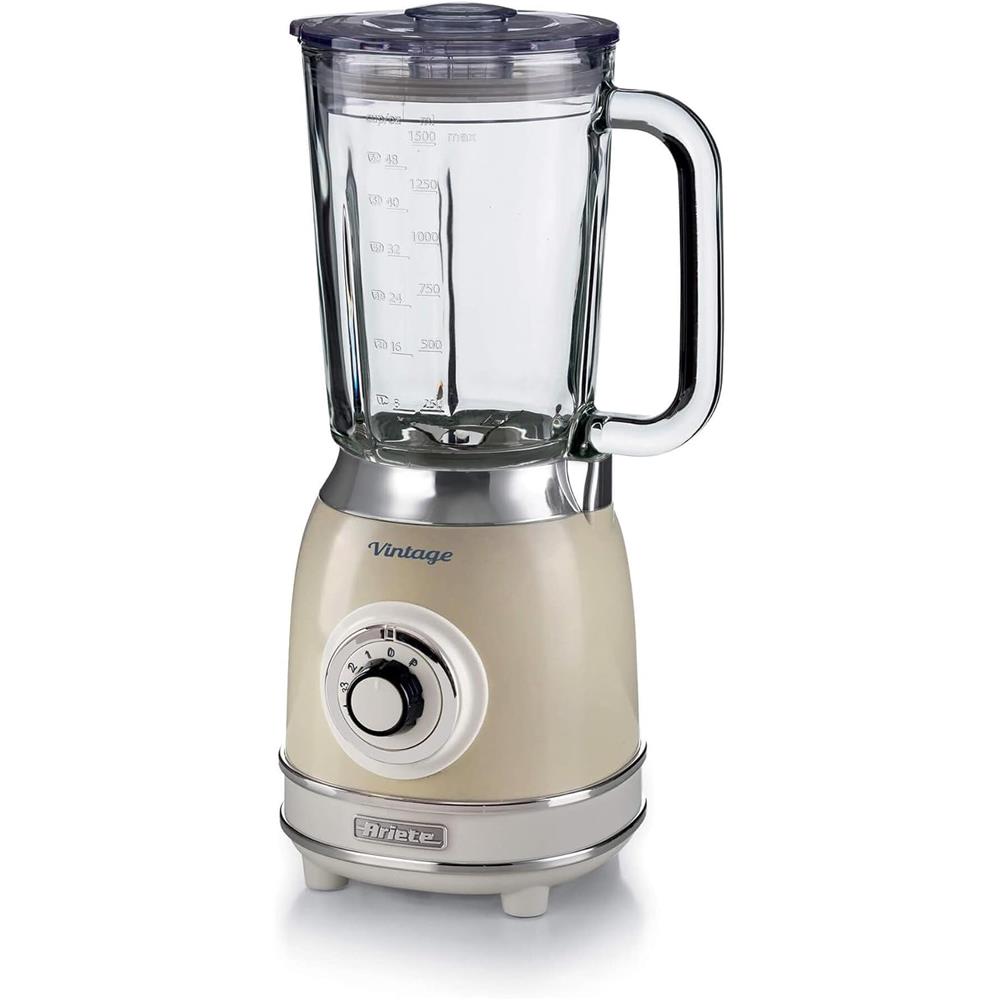 Ariete Vintage Standmixer, Beige, Glasbehälter 1,5L, Smoothie Maker, 1000W