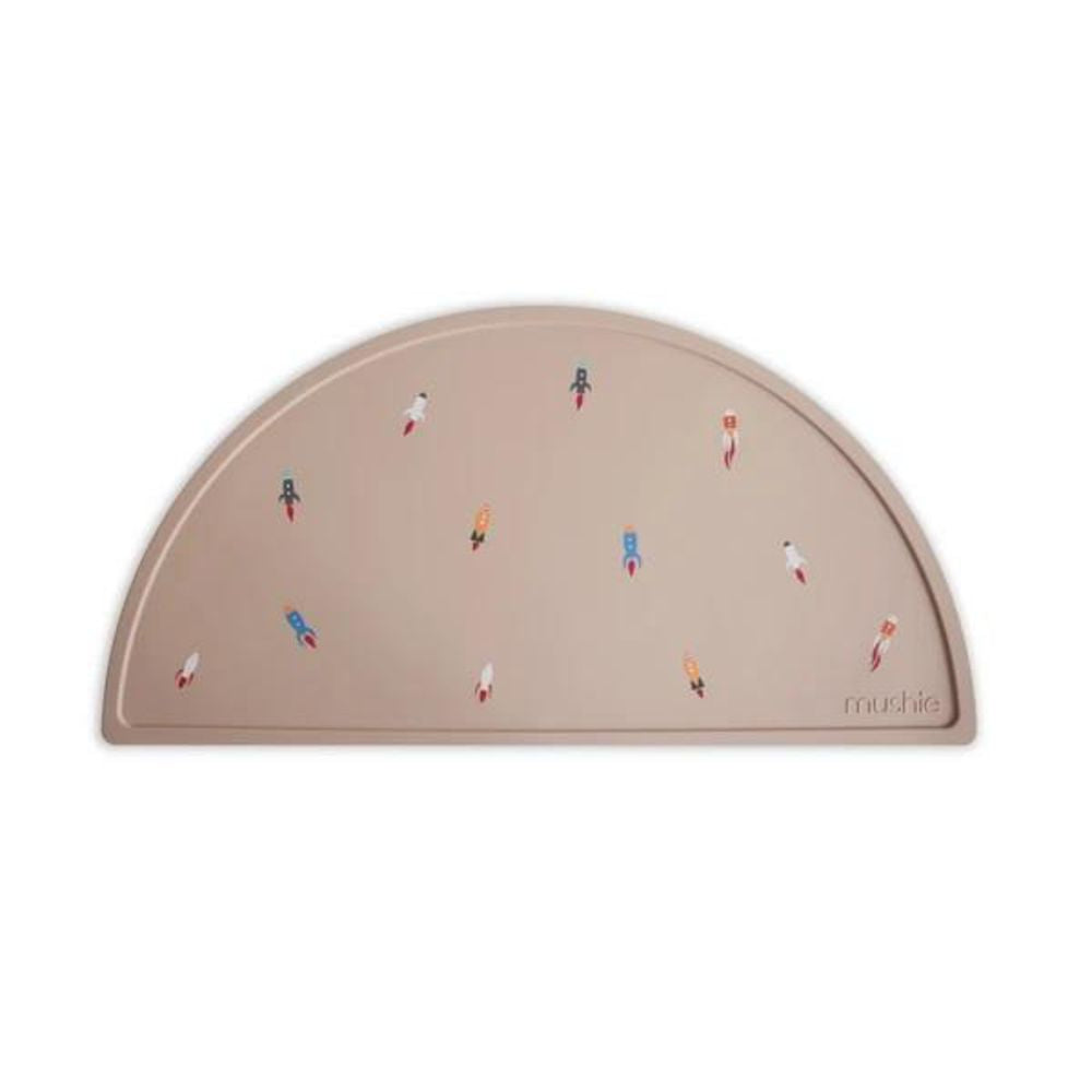 Mushie Silikon-Platzdeckchen, Rocket Ship, Tischset, BPA-frei
