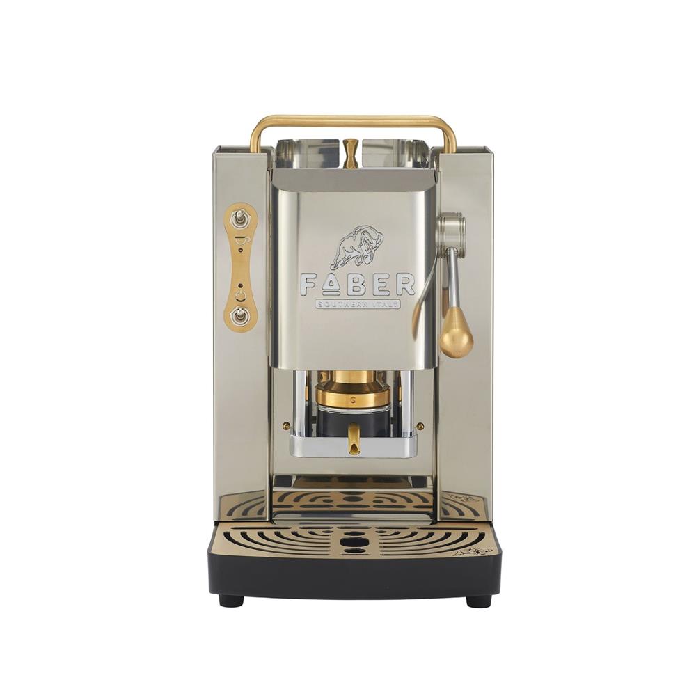 Faber Pro Deluxe Inox Glossy Messing ESE Pad Kaffeemaschine 44 mm