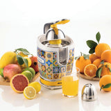 Ariete Positano Zitruspresse, Mediterranes Design, Elektrische Saftpresse mit Hebel, 85W