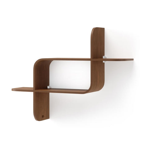 Umbra Montage Wandregal - Schweberegal aus Naturholz für beeindruckende Wanddekoration in Walnuss