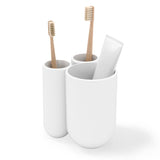 Umbra Touch Zahnputzbecher, Zahnbürstenhalter und Becher für Make-Up, in Weiß