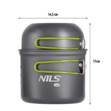 NILS CAMP Camping Kochgeschirr Set XL - leichtes Outdoor Topfset aus Aluminium für Camping & Trekking