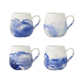 Bloomingville Lyre Tasse Blau Steingut D8xH8 cm 4er Set – aquarellartige Tassen