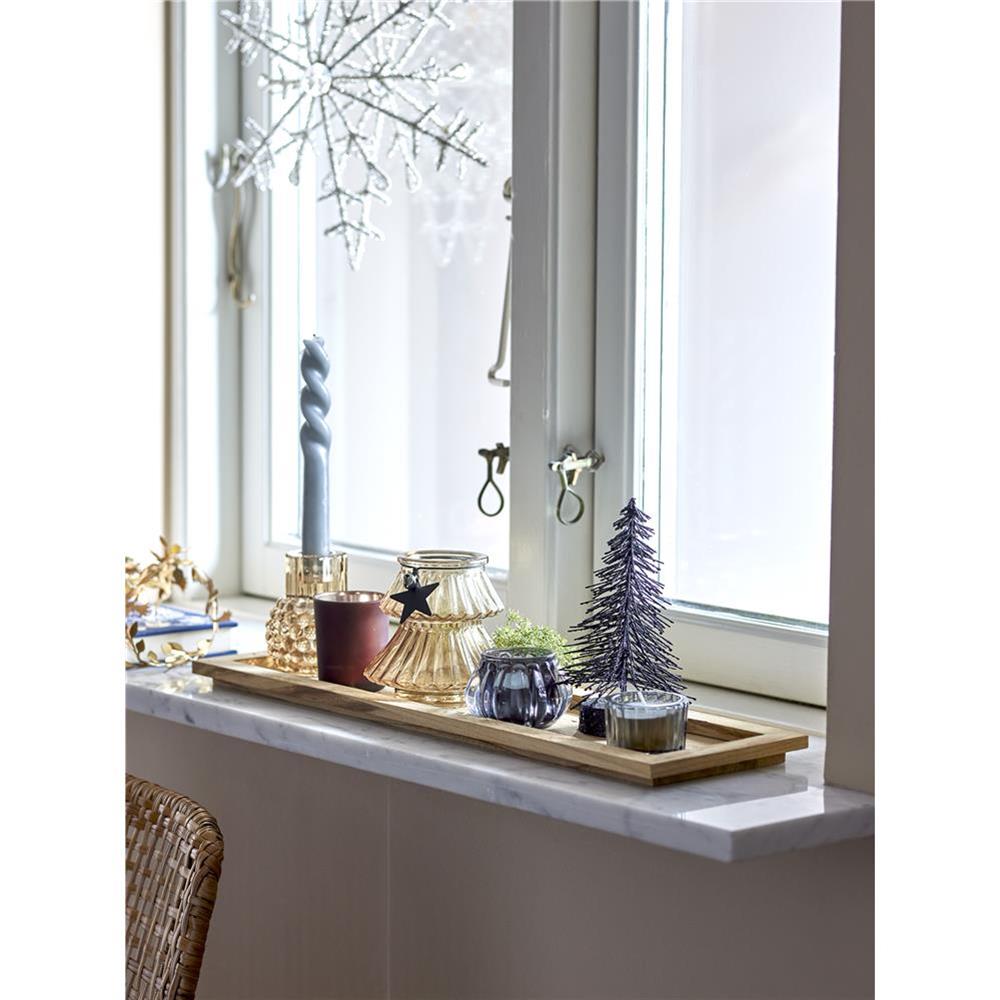 Bloomingville Sanga Tablett Teelichthalter Braun Glas Weihnachtsdeko