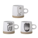 Bloomingville Eliana Becher 3er Set Grau Steingut 360 ml Tasse Dekotasse dänisches Design