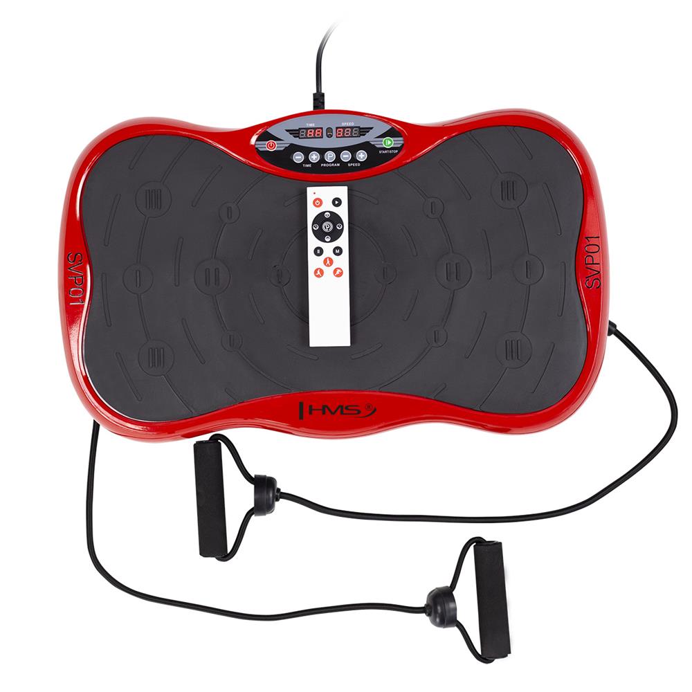 Vibrationsplatte mit Trainingsbändern 150 kg Rot/Schwarz | HMS SVP01