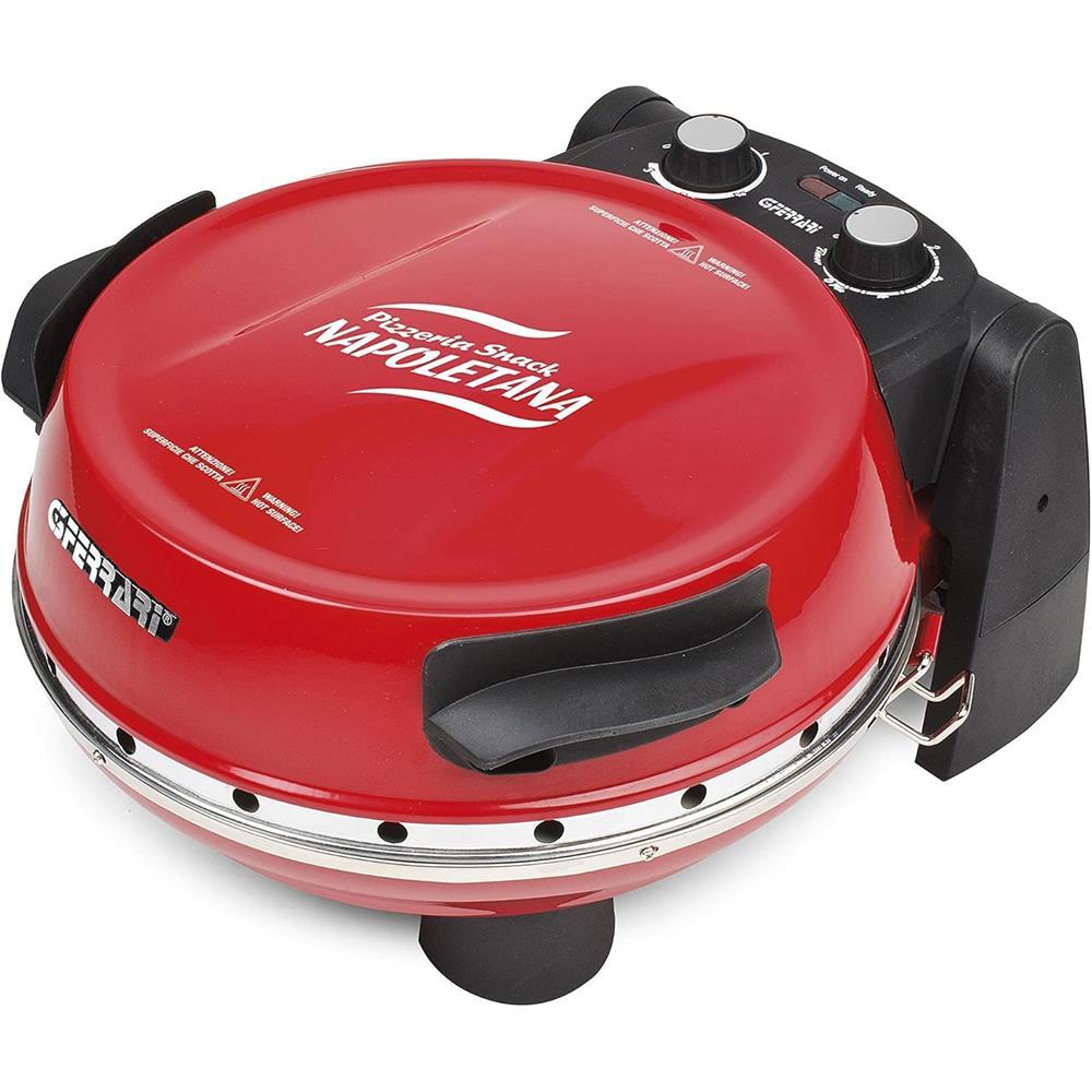 G3Ferrari elektrischer Pizzaofen Napoletana mit Pizzastein rot Pizzamaker 1200W für Pizza Ø 31cm