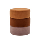 Bloomingville Bilbao Pouf Hocker Orange Polyester D37xH45 cm – vielseitiger Sitzpouf