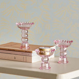Bloomingville Delphia Kerzenhalter 3er Set Rose – Glas, dekorativ & vielseitig