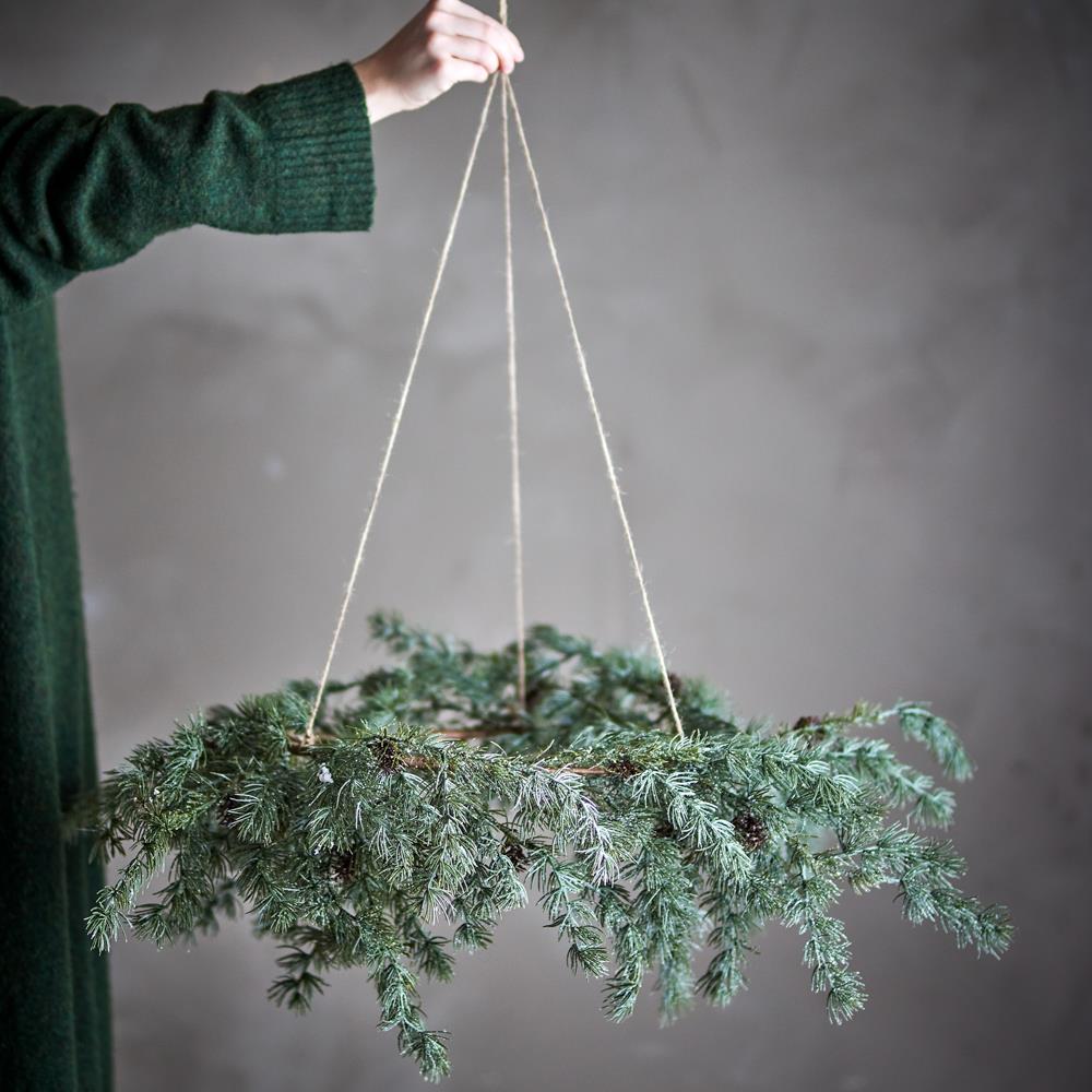 Bloomingville Cedar Kranz Grün Kunstkranz 70 cm Weihnachtsdeko zum Hängen