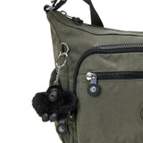 Kipling GABBIE S, Kleine Umhängetasche, Green Moss (grün), Schultertasche mit vielen Fächern