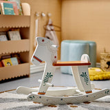 Bloomingville MINI Ruddy Schaukelpferd Weiß Holz 68cm Kinderzimmer