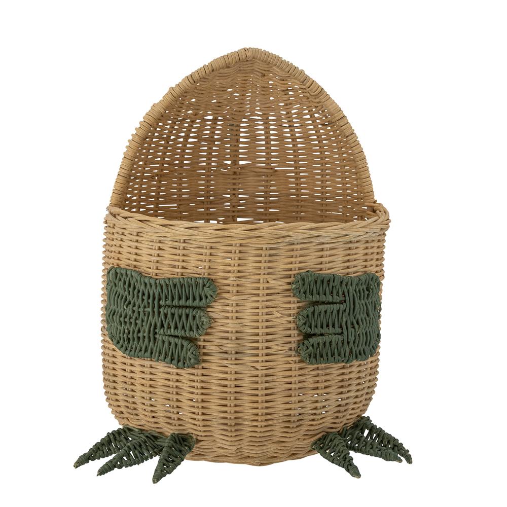 Bloomingville MINI Eddi Aufbewahrungskorb, Dinosaurier, Spielzeugkiste aus Rattan, dänisches Design