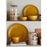 Bloomingville Latina Teller, Gelb, 27 cm, Steingut, Speiseteller, dänisches Design
