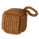 BOLTZE Türstopper quadratisch Strick Braun mit Schlaufe – als Buchstütze, Fensterstopper & Türhalter