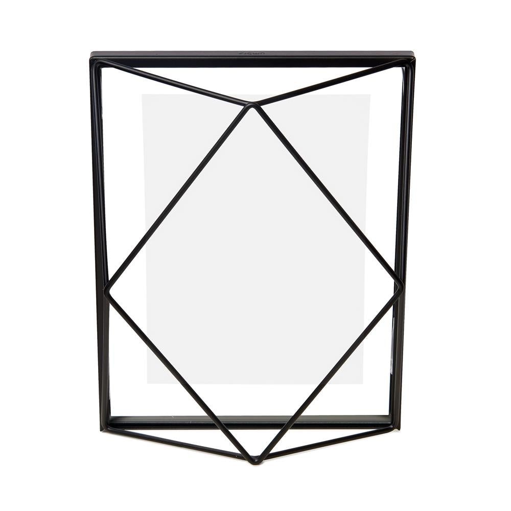 Umbra Prisma Geometrischer Bilderrahmen 13x18 cm Schwarz Moderner stylischer Fotorahmen zum Aufhängen oder Aufstellen