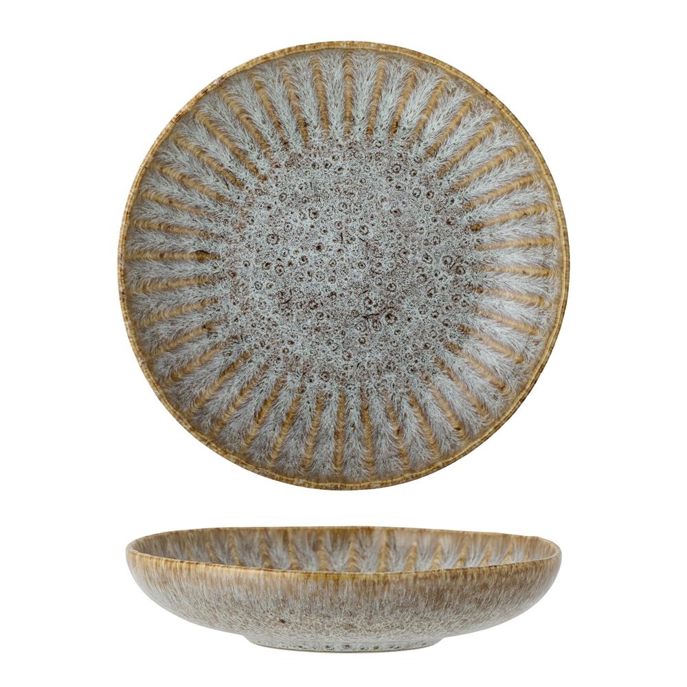 Bloomingville Fleur Teller, Natur, 22cm, Steingut, dänisches Design