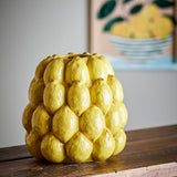 Bloomingville Limone Vase Steingut gelb D22xH22 cm Zitronenmotiv