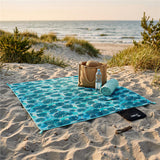 NILS CAMP Picknickdecke in Türkis 200 x 200 cm - große Outdoor Decke für Strand, Garten & Camping