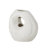 Bloomingville Caia Vase Weiß Steingut L11xH9,5xW6 cm – kleine dekorative Designvase