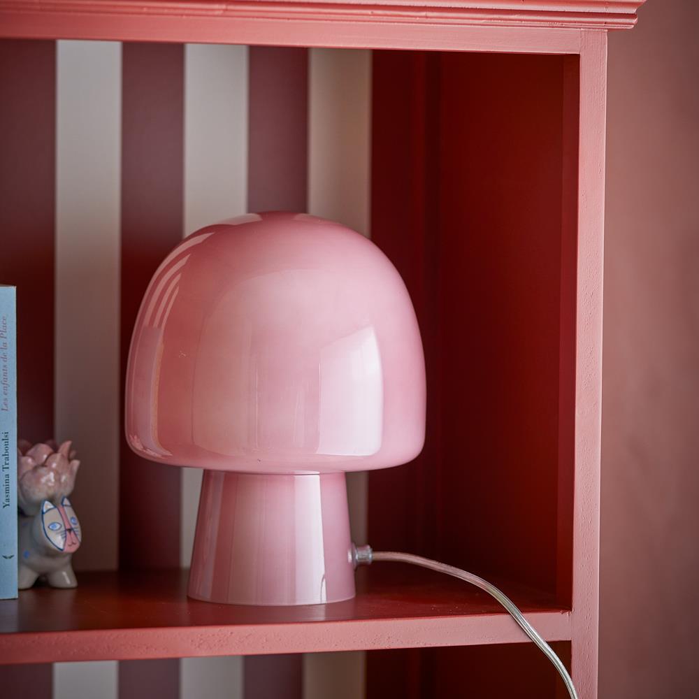 Bloomingville Paddy Tischlampe Rosa Glas 26,5 cm