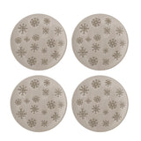 Bloomingville Snowie Teller Natur Steingut 4er Set Weihnachtsteller 15,5 cm