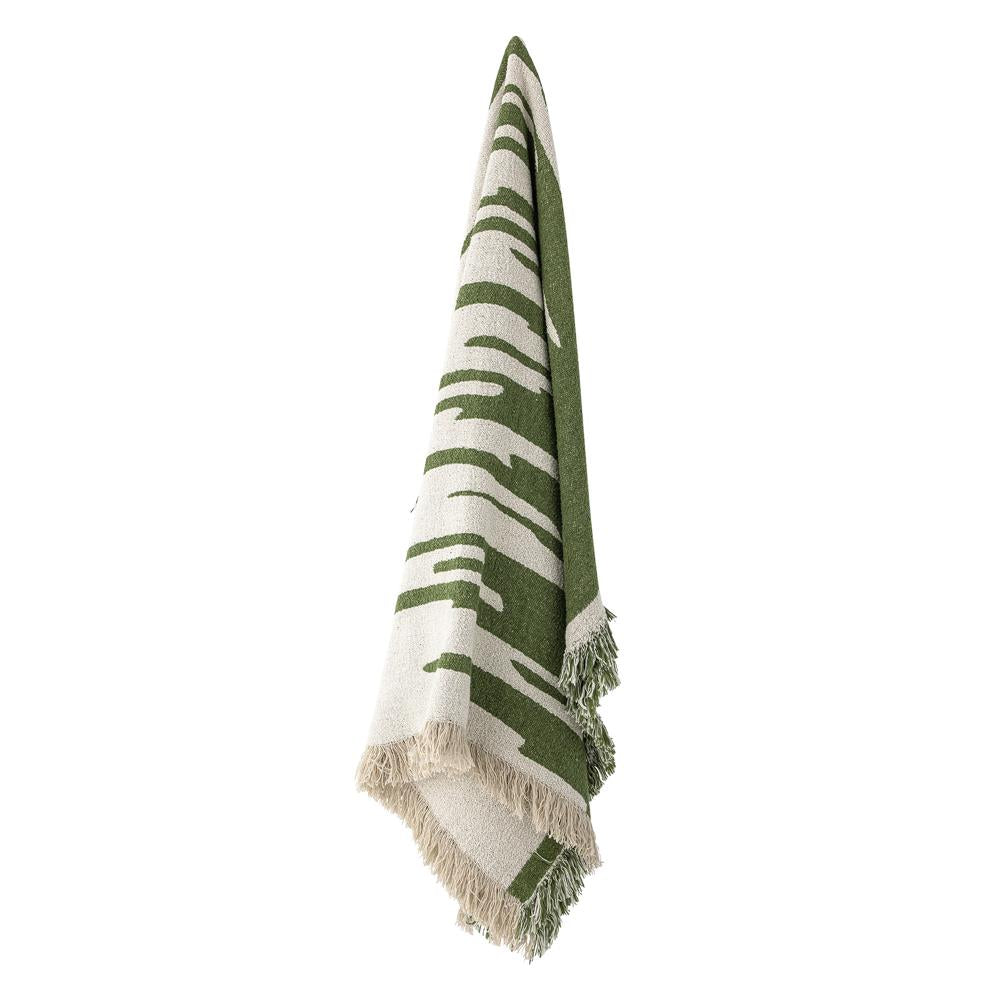 Bloomingville Haxby Decke Grün Recycelte Baumwolle L160xW130 cm – grüne Kuscheldecke