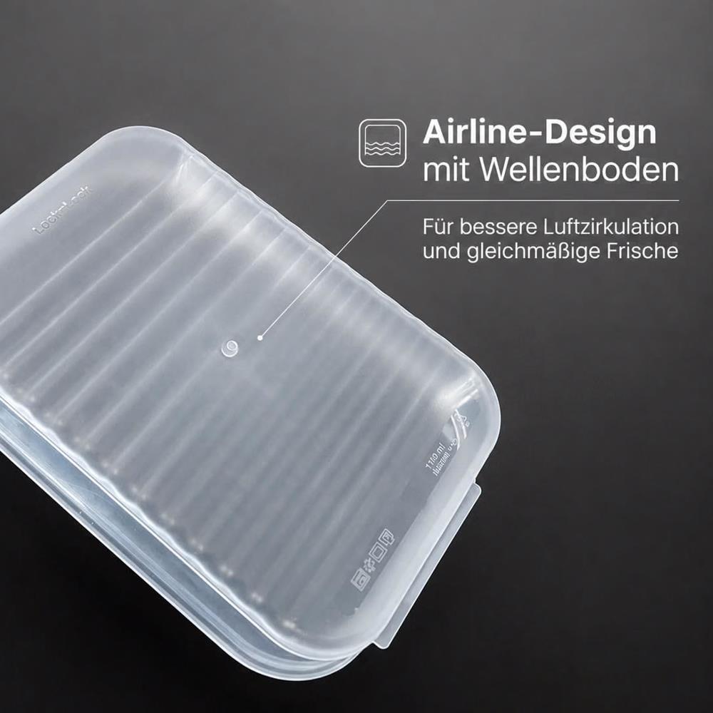 LocknLock Frischhaltedosen für Aufschnitt 1,2 L 3er Set - Aufschnittbox stapelbar BPA-frei