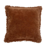 Bloomingville Mahado Kissen, Orange, Baumwolle – mit Stickmuster & Fransen, 45x45 cm