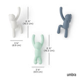 Umbra Buddy Haken 3er Set, Dekorative Wandhaken, Garderobenhaken in Pastell