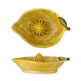 Bloomingville Limone Zitronensaftpresse gelb aus Steingut – mediterranes Küchenaccessoire