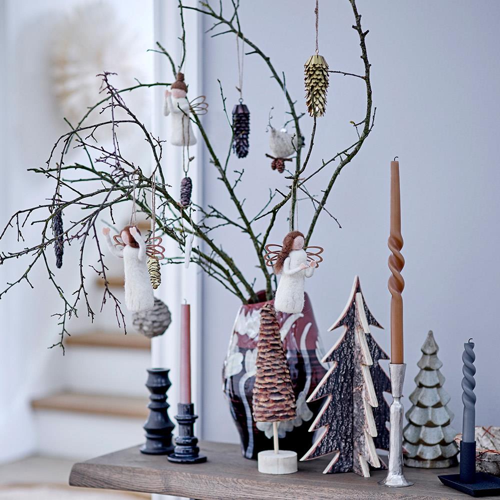 Bloomingville Pavla Baumanhänger Engel – 3er Set, Weiß, aus Wolle
