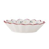 Bloomingville Naive Weihnachtsschale, Rot, Keramik 460 ml mit Tannenbaum-Motiv