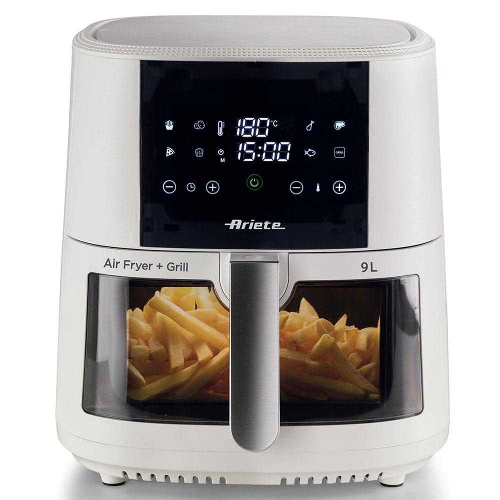 Ariete Air Fryer, Weiß, Heißluftfritteuse 9L, Touchscreen, 1500W