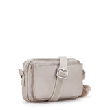 Kipling ABANU S, Kleine Umhängetasche, Metallic Glow (beige), Schultertasche mit verstellbarem Schultergurt