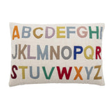 Bloomingville MINI Lexi Kissen ABC 60 x 40 cm Natur Baumwolle Alphabet Kuschelkissen Dekokissen