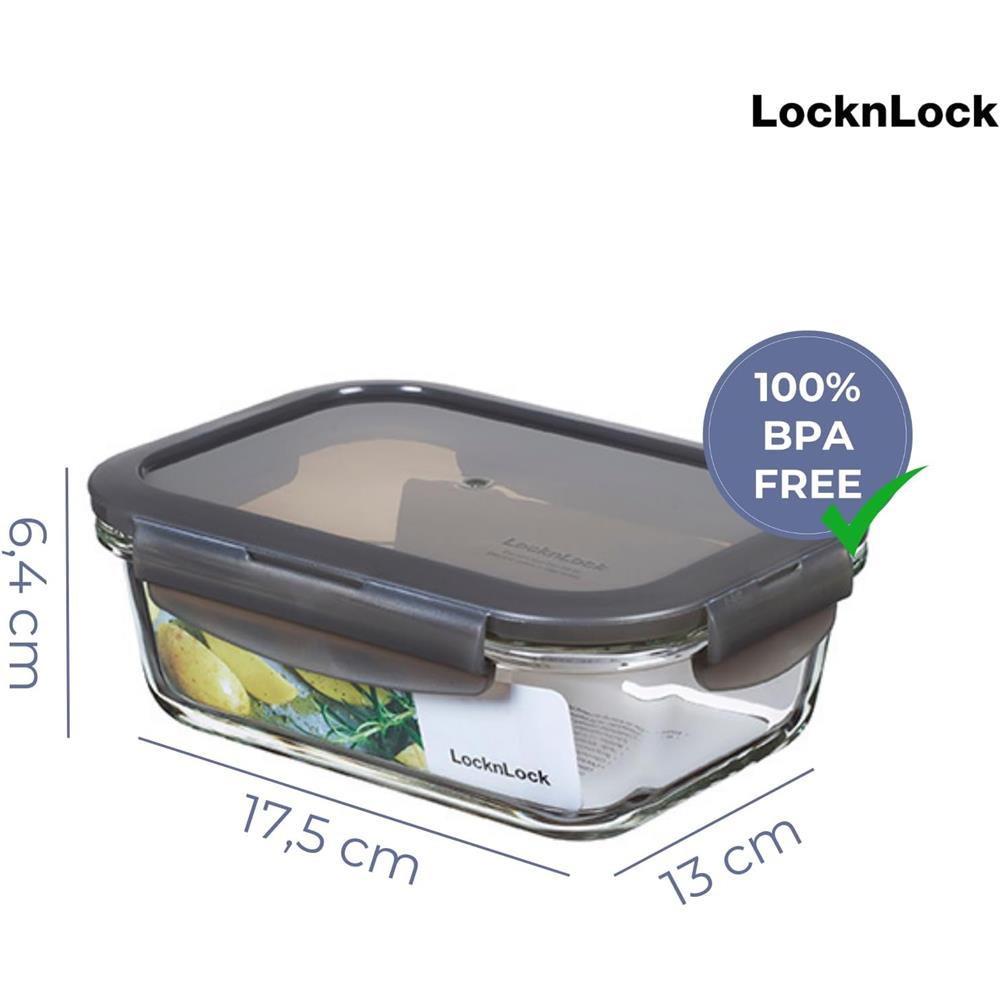 LocknLock OVEN GLASS Frischhaltedose 1 L, ofenfest bis 400 °C