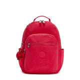 Kipling SEOUL L, Großer Schulrucksack mit 15-Zoll-Laptopfach, 27L, True Pink (pink)