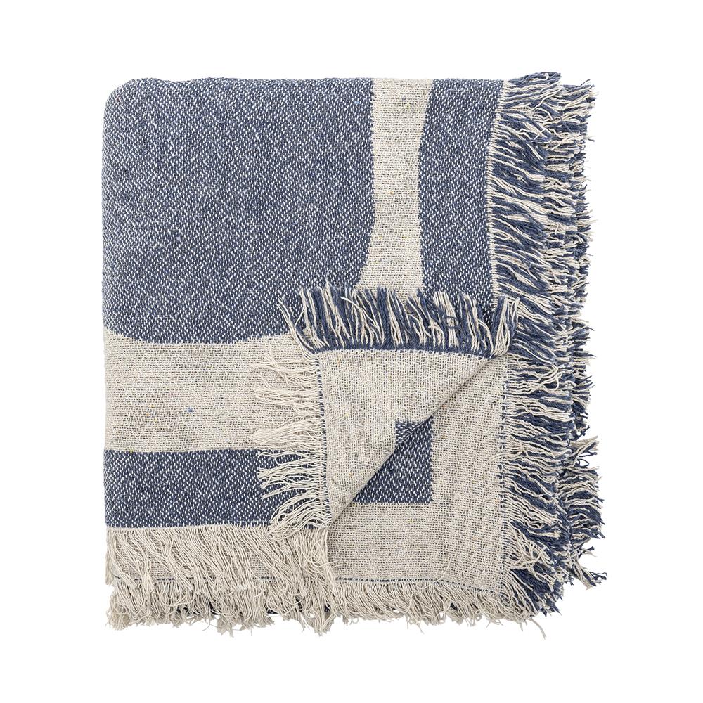 Bloomingville Ethan Decke Blau Baumwolle 160x130cm