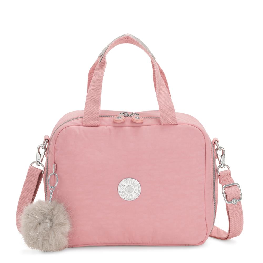 Kipling MIYO, Große Lunchbox, Bridal Rose (rosa), Frühstückstasche mit Trolleyschlaufe