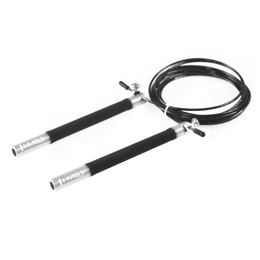 Speed Rope Springseil 300 cm Stahlseil verstellbar Silber/Schwarz | HMS SK54